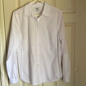 Kim Rogers Classic White Button Down Blouse, size M